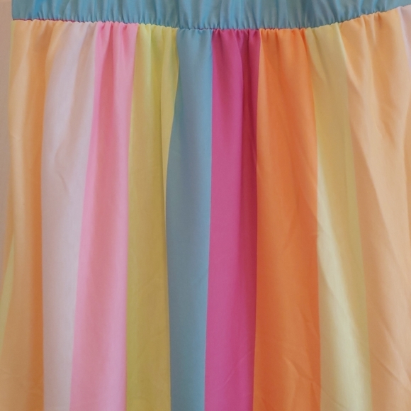 ⭐HOST PICK⭐ 087. Yellow Color Block Striped Bow Knot Straps Maxi Dress Size M - Picture 11 of 13